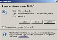 When you click on Forever Project Piaba window opens, click on OPEN.